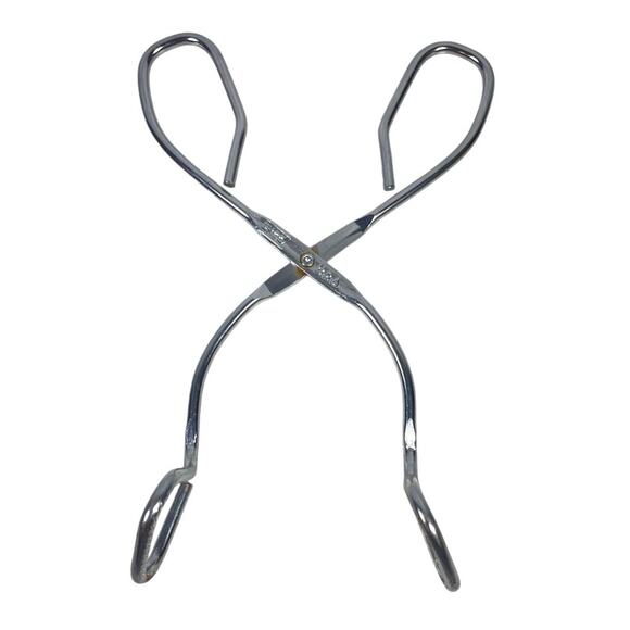 ECKO Kitchen Tongs Stainless Steel Cooking Grab Grasp Flip Utensil Vintage 8" - Picture 1 of 5